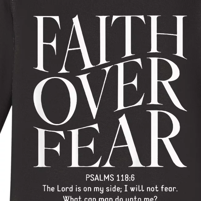 Faith Over Fear Christian Baby Long Sleeve Bodysuit