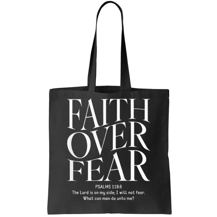 Faith Over Fear Christian Tote Bag