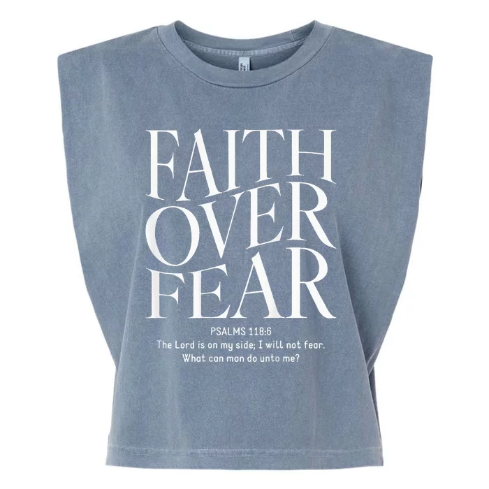 Faith Over Fear Christian Garment-Dyed Women's Muscle Tee