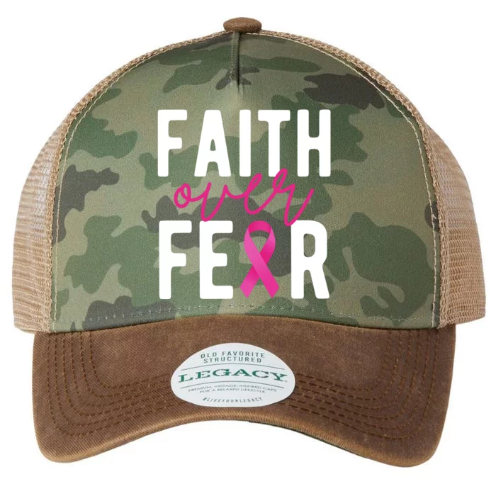 Faith Over Fear Breast Cancer Awareness Legacy Tie Dye Trucker Hat