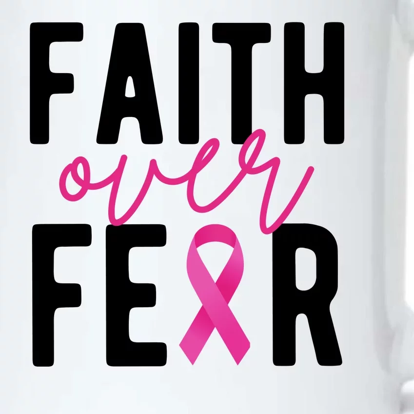 Faith Over Fear Breast Cancer Awareness Black Color Changing Mug