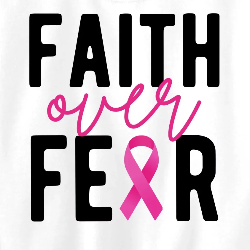 Faith Over Fear Breast Cancer Awareness Kids Sweatshirt