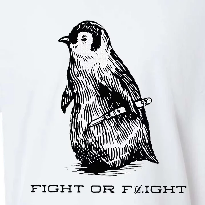 Fight or Flight Funny Penguin Pun Fight Or Flight Meme Sueded Cloud Jersey T-Shirt