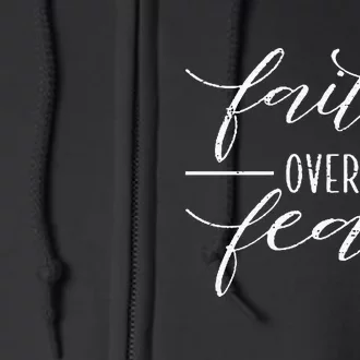 Faith Over Fear Jesus Christian Religious Full Zip Hoodie