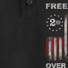 Freedom Over Fear 2nd Amendment Patriotic ProGun ON BACK Dry Zone Grid Performance Polo