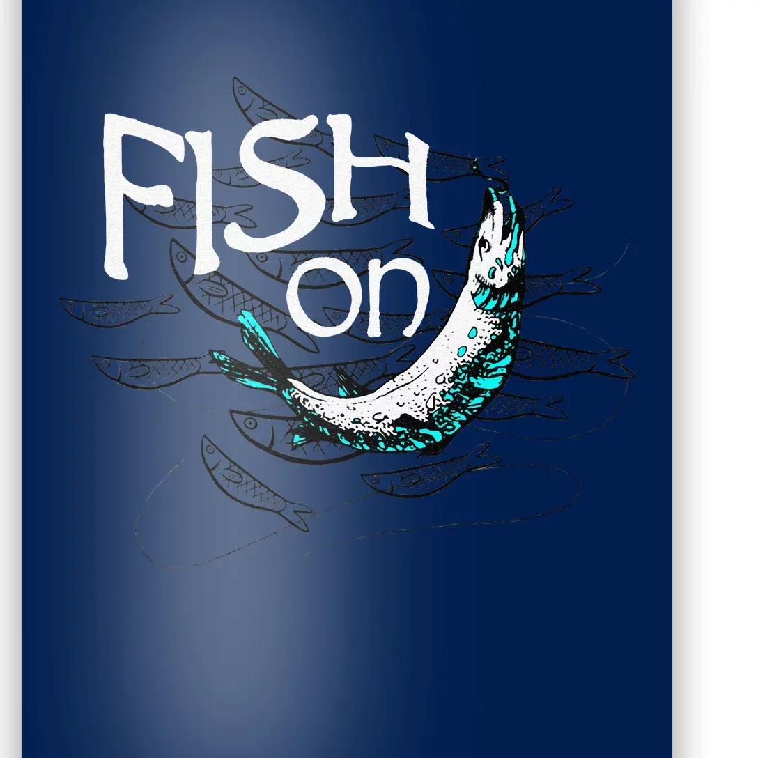 Fish On Fishing Gift For Bass Fisherman Fishing Gift Poster