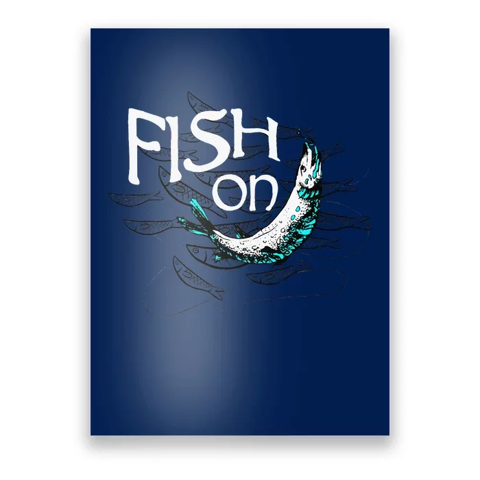 Fish On Fishing Gift For Bass Fisherman Fishing Gift Poster