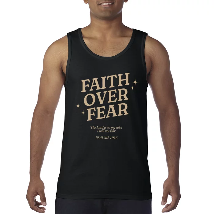 Faith Over Fear Christian Jesus Tank Top