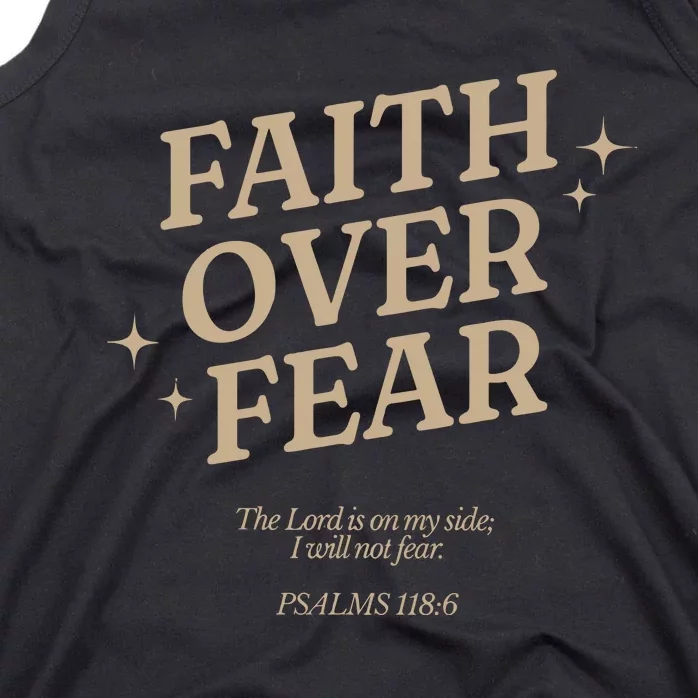 Faith Over Fear Christian Jesus Tank Top