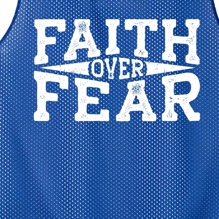 Faith Over Fear Christianity Mesh Reversible Basketball Jersey Tank