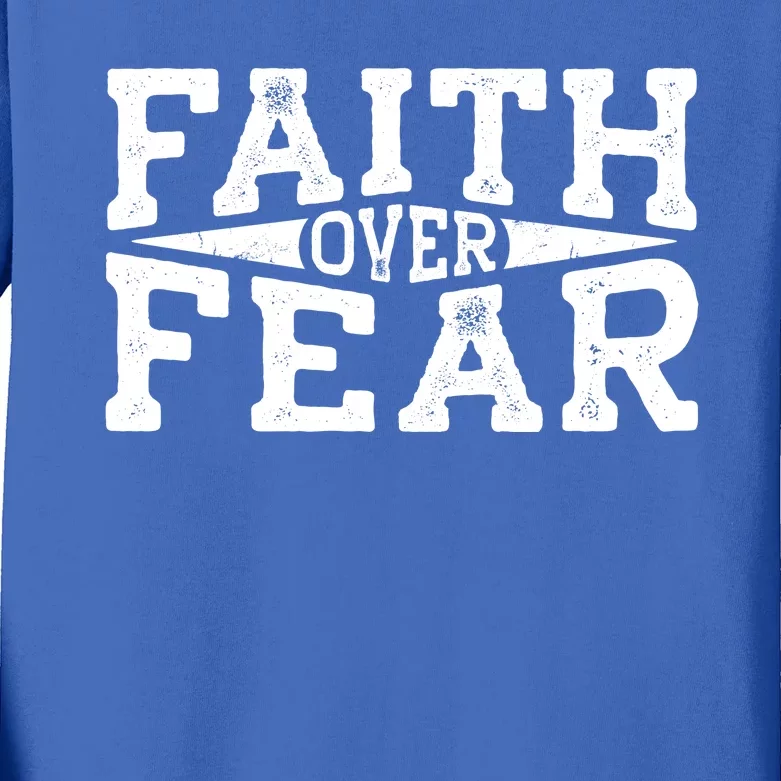 Faith Over Fear Christianity Kids Long Sleeve Shirt