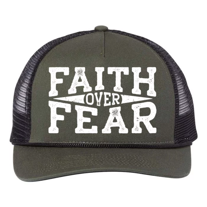 Faith Over Fear Christianity Retro Rope Trucker Hat Cap