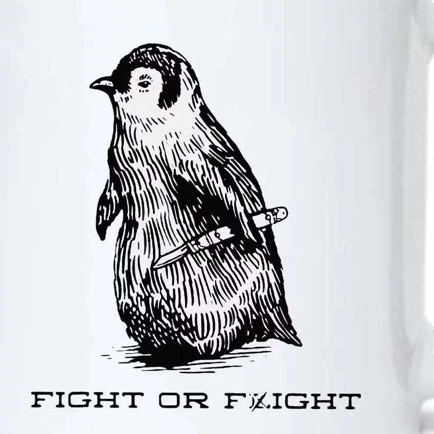 Fight or Flight Funny Penguin Pun Fight Black Color Changing Mug