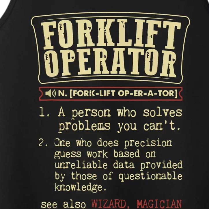 Forklift Operator Funny Dictionary Definition Performance Tank