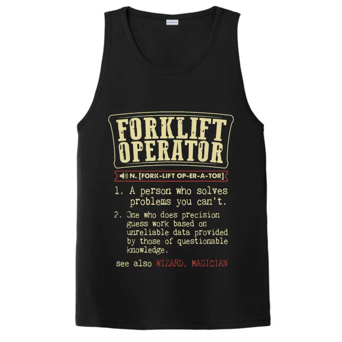 Forklift Operator Funny Dictionary Definition Performance Tank