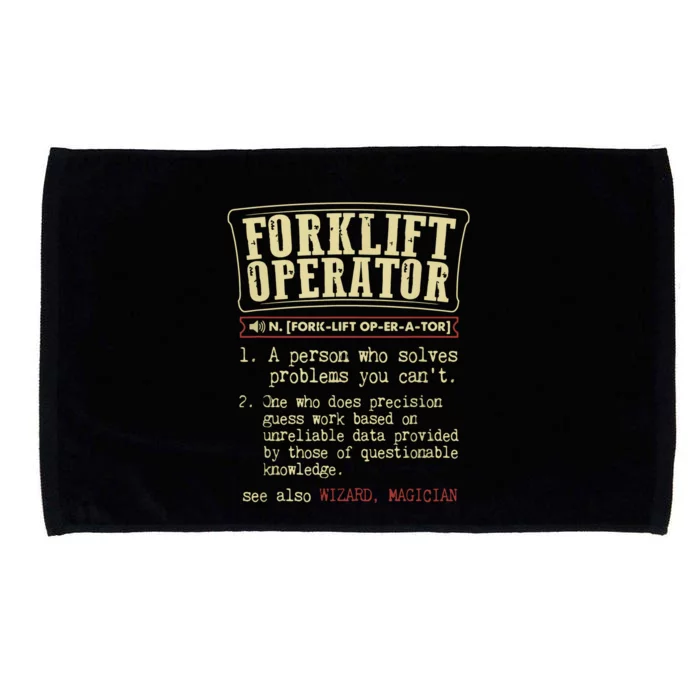 Forklift Operator Funny Dictionary Definition Microfiber Hand Towel