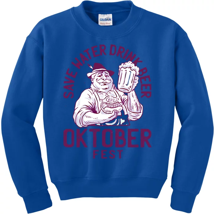 Funny Oktober Fest Save Water Beer Er October Gift Kids Sweatshirt