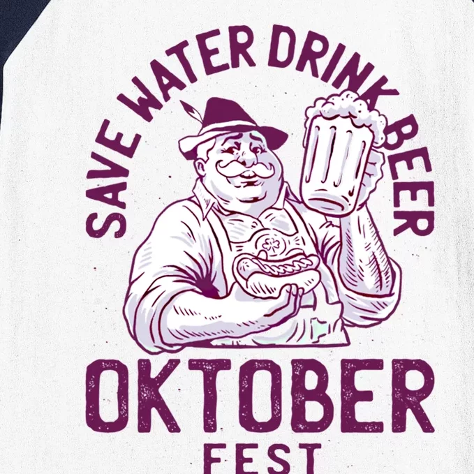 Funny Oktober Fest Save Water Beer Er October Gift Baseball Sleeve Shirt