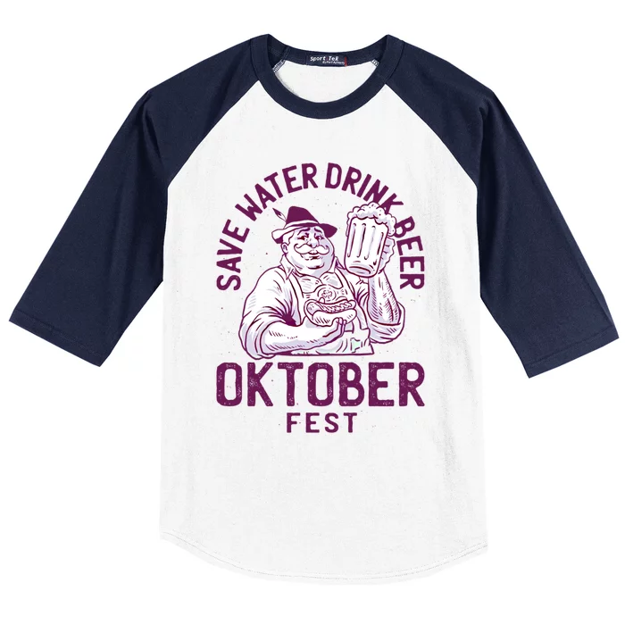 Funny Oktober Fest Save Water Beer Er October Gift Baseball Sleeve Shirt