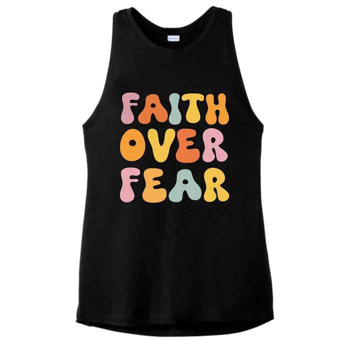 Faith Over Fear Christian Jesus Cute Teen Ladies Tri-Blend Wicking Tank