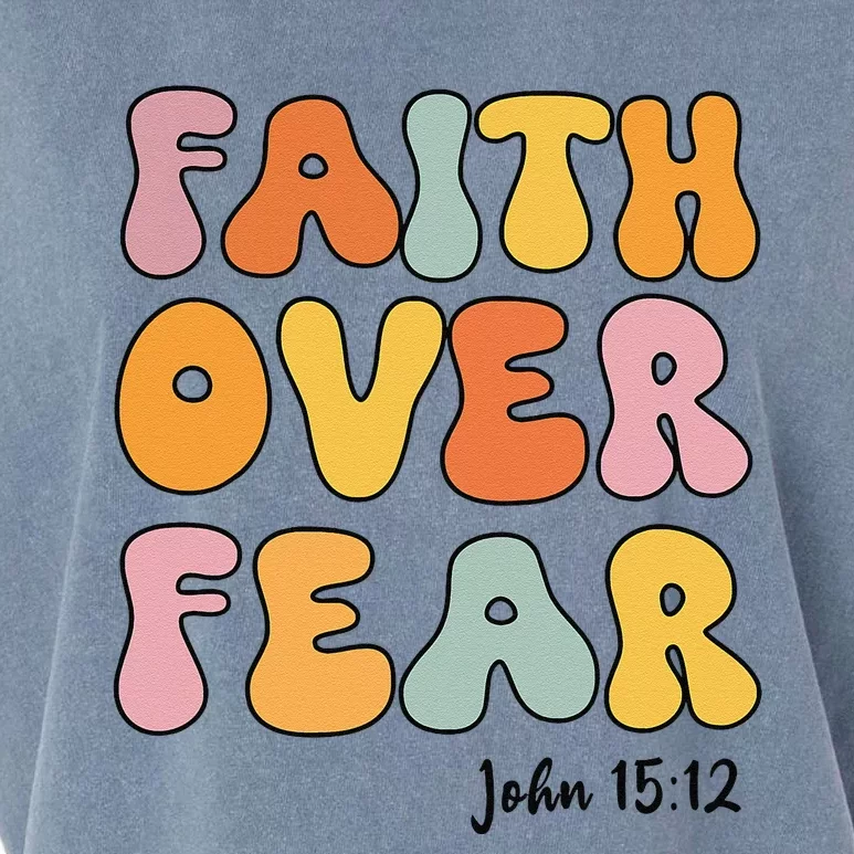 Faith Over Fear Christian Jesus Cute Teen Garment-Dyed Women's Muscle Tee