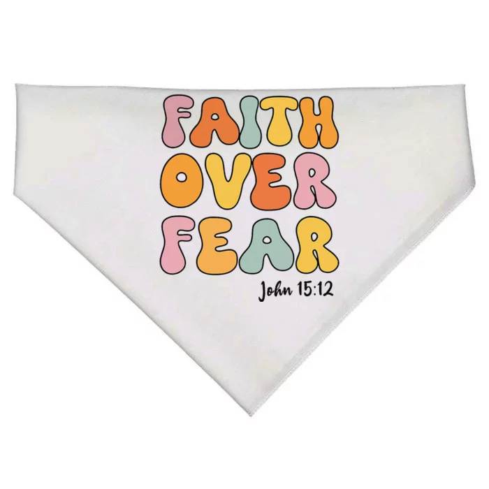 Faith Over Fear Christian Jesus Cute Teen USA-Made Doggie Bandana