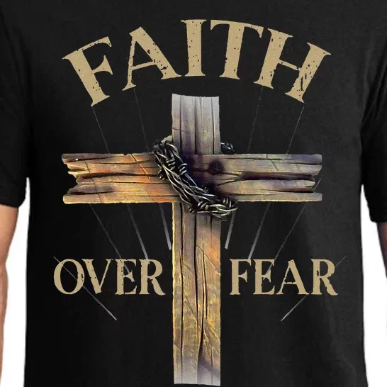 Faith Over Fear Christian Cross Religious Pajama Set