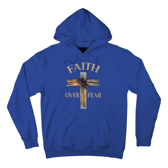 Faith Over Fear Christian Cross Religious Hoodie