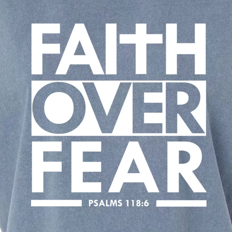 Faith Over Fear Bible Scripture Verse Christian Garment-Dyed Women's Muscle Tee