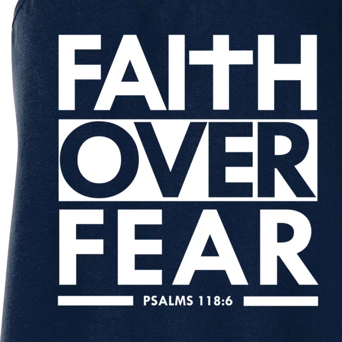 Faith Over Fear Bible Scripture Verse Christian Women's Racerback Tank