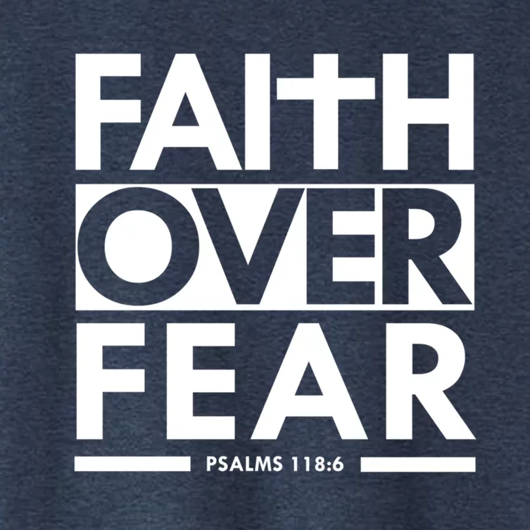 Faith Over Fear Bible Scripture Verse Christian Women's Crop Top Tee