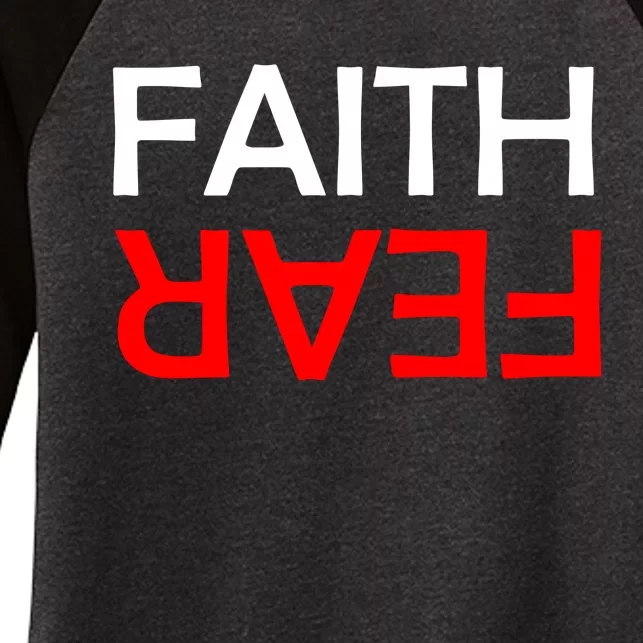 Faith Over Fear Women's Tri-Blend 3/4-Sleeve Raglan Shirt