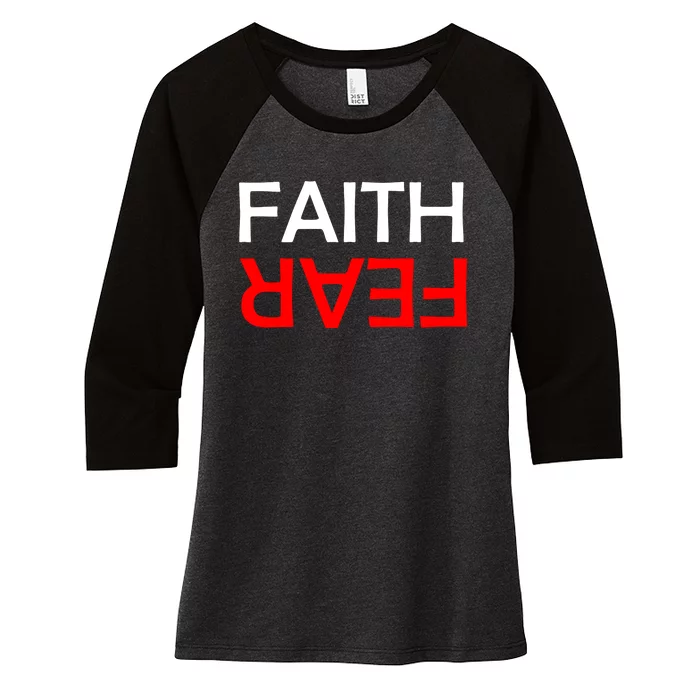 Faith Over Fear Women's Tri-Blend 3/4-Sleeve Raglan Shirt