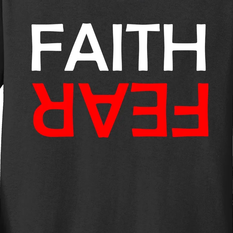 Faith Over Fear Kids Long Sleeve Shirt