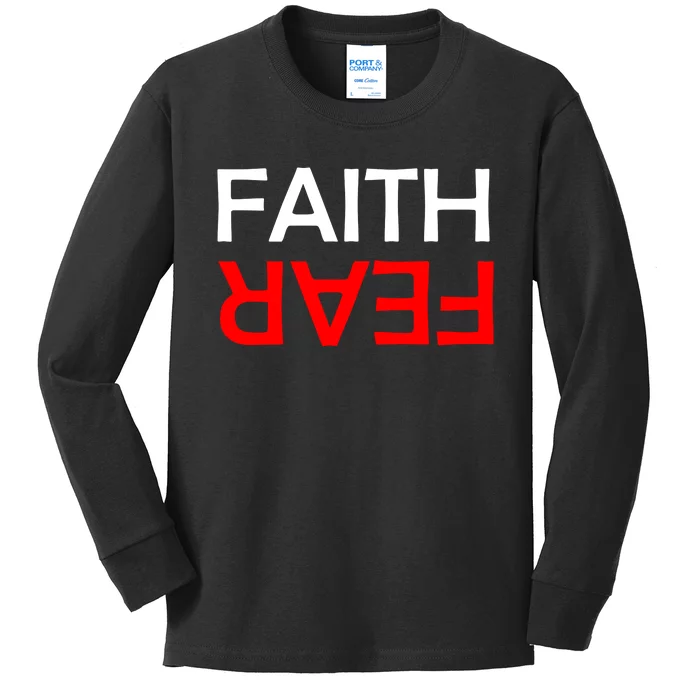 Faith Over Fear Kids Long Sleeve Shirt