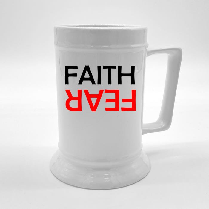 Faith Over Fear Front & Back Beer Stein