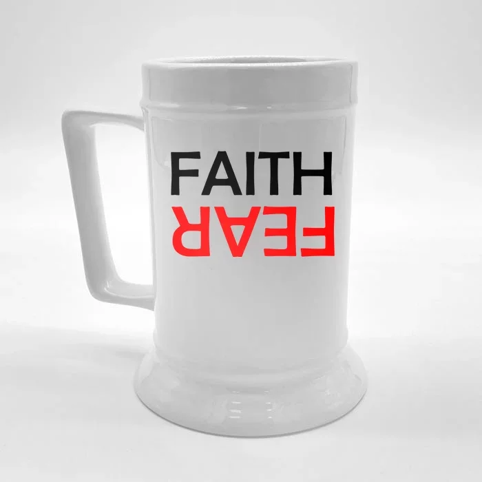 Faith Over Fear Front & Back Beer Stein