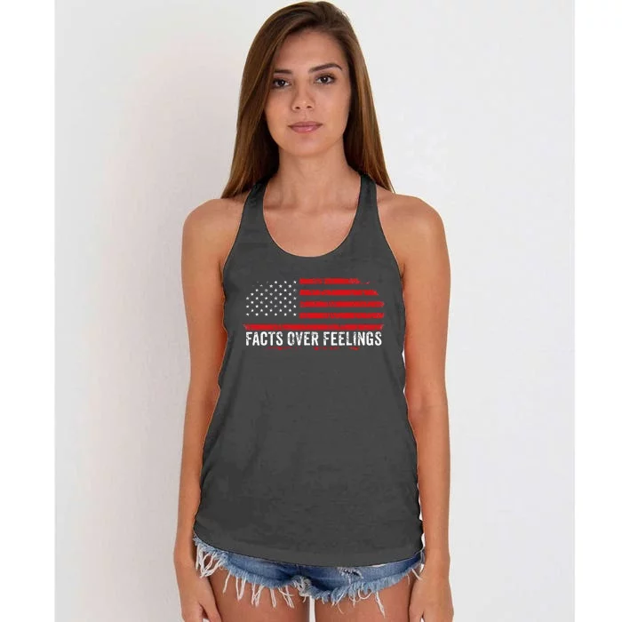 Facts Over Feelings Election 2024 Maga Trump Women's Knotted Racerback Tank