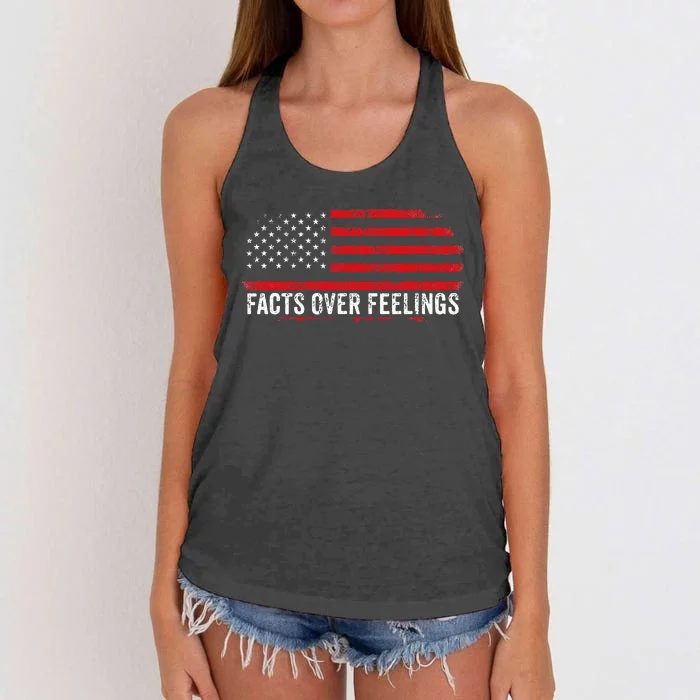 Facts Over Feelings Election 2024 Maga Trump Women's Knotted Racerback Tank