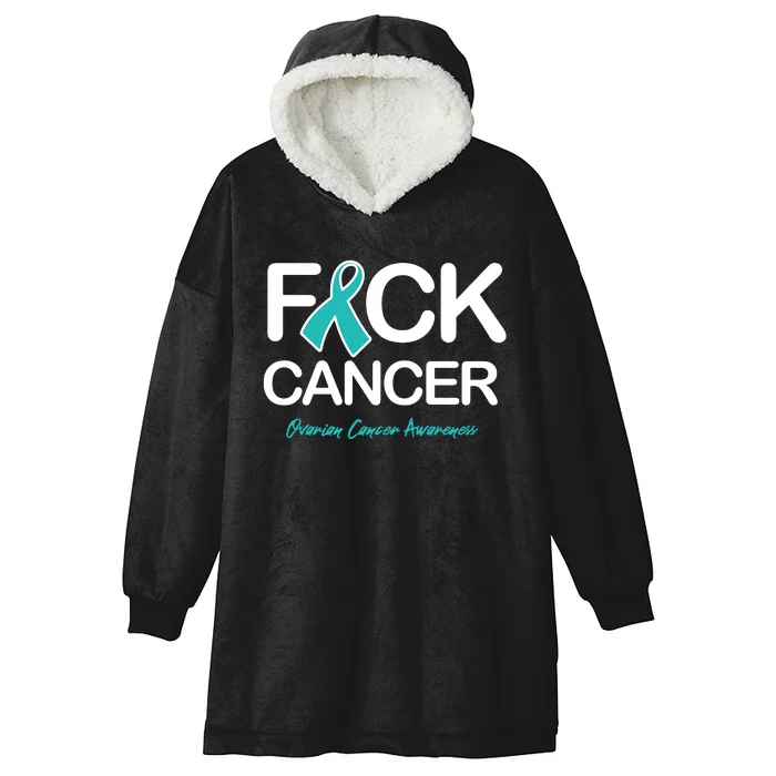 Faith Over Fear Cancer Cancer Ovarian Cancer Awareness Products Hooded Wearable Blanket