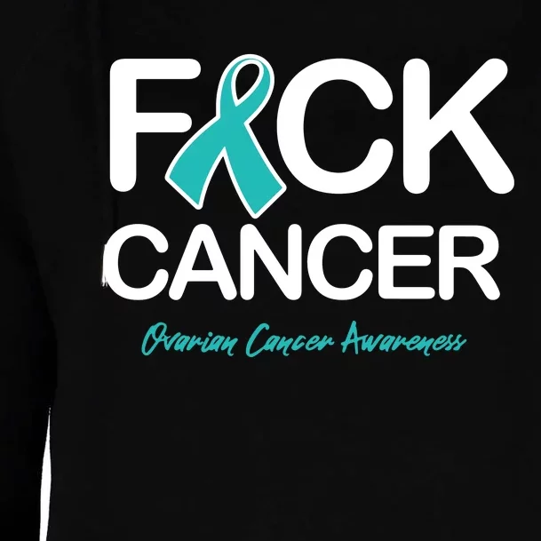 Faith Over Fear Cancer Cancer Ovarian Cancer Awareness Products Womens Funnel Neck Pullover Hood