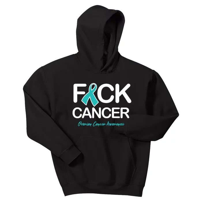 Faith Over Fear Cancer Cancer Ovarian Cancer Awareness Products Kids Hoodie