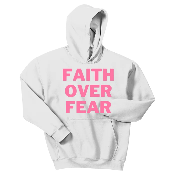 Faith Over Fear Breast Cancer Awareness Kids Hoodie