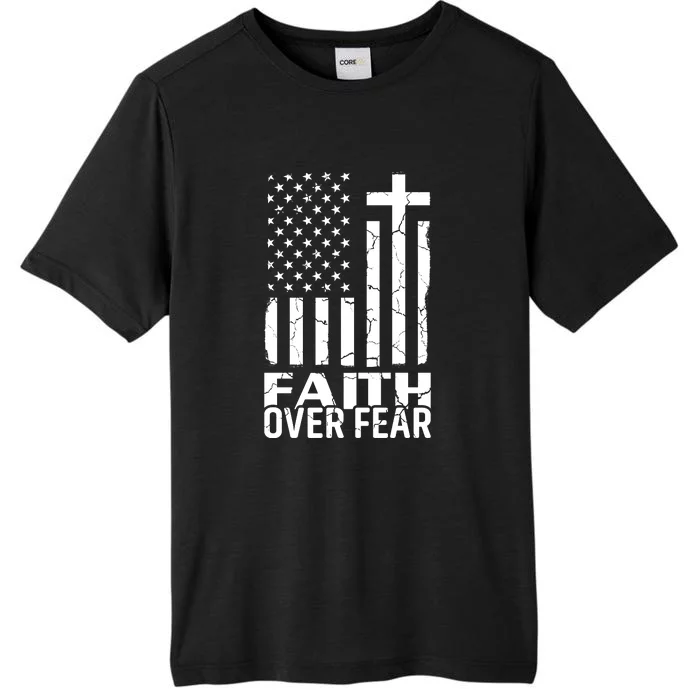 Faith Over Fear Conservative Christian US Flag ChromaSoft Performance T-Shirt