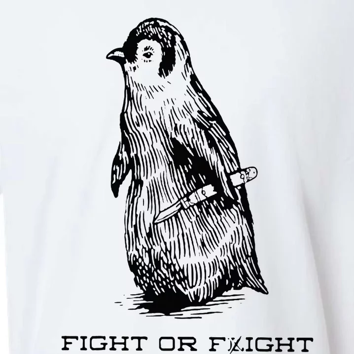 Fight or Flight Funny Penguin Pun Fight Or Flight Meme Sueded Cloud Jersey T-Shirt