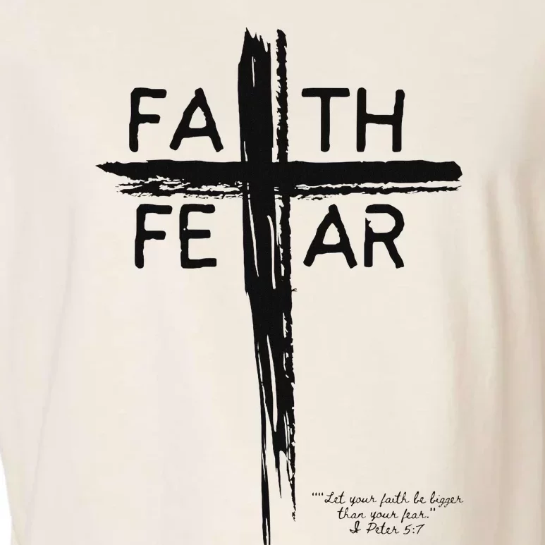 Faith Over Fear Inspirational Design Garment-Dyed Women's Muscle Tee