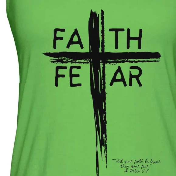 Faith Over Fear Inspirational Design Ladies Essential Flowy Tank