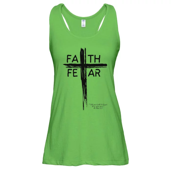 Faith Over Fear Inspirational Design Ladies Essential Flowy Tank