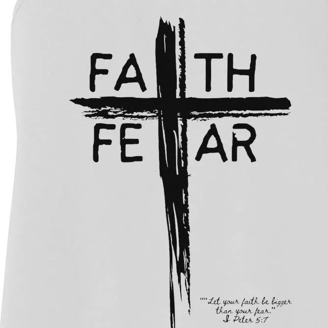 Faith Over Fear Inspirational Design Women's Racerback Tank