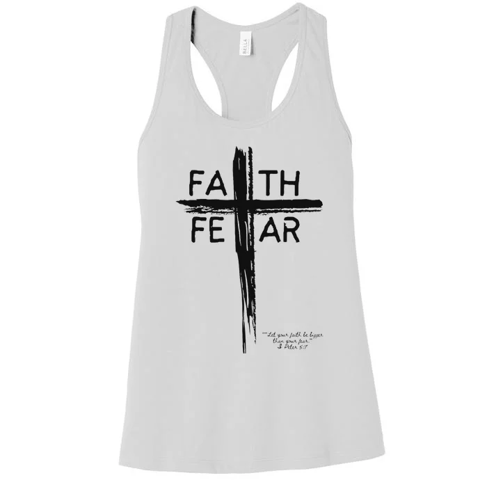 Faith Over Fear Inspirational Design Women's Racerback Tank